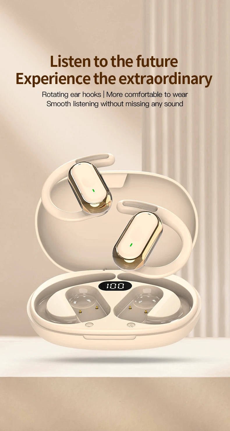 Ccem Ribbons Apex-1: Open-Ear Bluetooth 5.4 Sport Earbuds (IPX6 Waterproof)