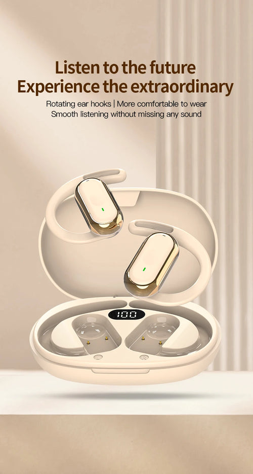 Ccem Ribbons Apex-1: Open-Ear Bluetooth 5.4 Sport Earbuds (IPX6 Waterproof)